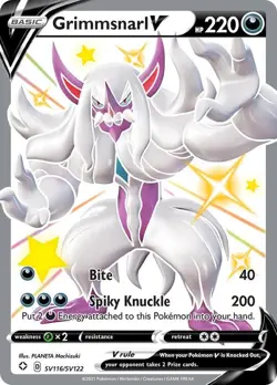Pokemon TCG Shiny Grimmsnarl V SV116/SV122 Shining Fates Full Art Ultra Rare - Image 1