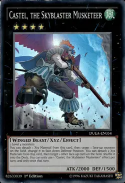 Castel, The Skyblaster Musketeer - Super Rare 1st Ed. DUEA-EN054 - MP - YuGiOh - Image 1