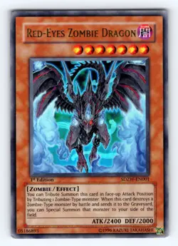 Yugioh Red-Eyes Zombie Dragon SDZW-EN001 1st Edition Ultra Rare Holo - LP 💎 - Image 1