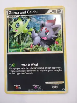 Zorua and Celebi JUMBO Oversized Promo Pokemon Card With Black White Tour Guide - Image 1
