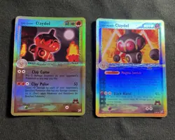 TWO Reverse Holo DAMAGED Cards Team Magma's Claydol 8/95 AND 33/95 Pokemon TCG - Image 1