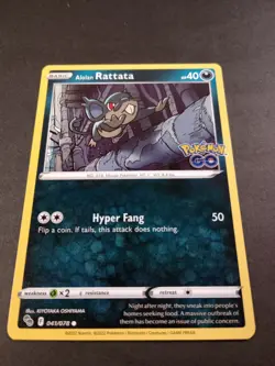 Pokemon Go Alolan Rattata Common Card 041/078 NM - Image 1