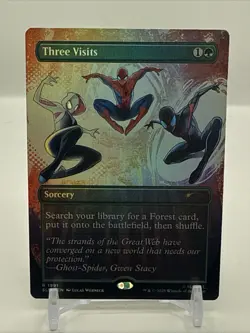 MTG Three Visits 1991 Rare Foil Secret Lair Marvel's Spider-Man: Heroic Deeds - Image 1