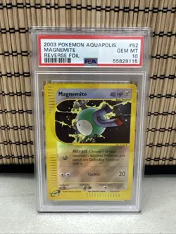 2003 Pokemon Magnemite Aquapolis Reverse Holo #52 PSA 10 Gem Mint - Image 1
