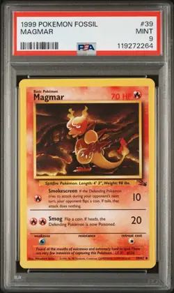 PSA 9 - Magmar 39/62 Fossil 1999 Pokemon TCG - Image 1
