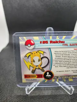 1999 Topps Pokemon TV Animation Edition Series 1 Raichu #26 Silver Holo Foil - Image 3