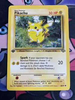 Pokemon Pikachu 1st Edition 60/64 Jungle Set 1999 MP - Image 1