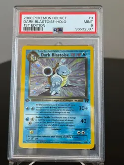 Dark Blastoise 1st Edition Holo Team Rocket 2000 Pokemon #3 PSA 9 - Image 1