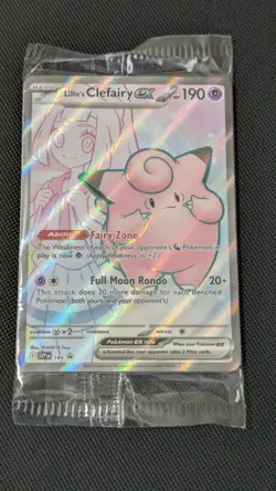 Pokemon SEALED Lillie’s Clefairy EX 195 Black Star Promo + Lillie's Pearl - Image 1