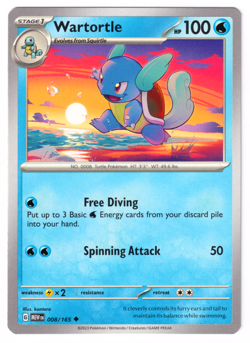 Wartortle 008/165 Scarlet & Violet 151 ENGLISH Uncommon 2023 Near Mint Pokemon - Image 1