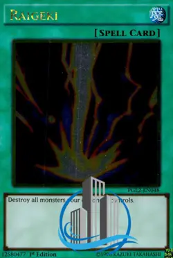 Yugioh Raigeki Gold Rare 1st Edition PGL2-EN048 - Image 1