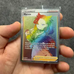Marnie Sword & Shield Base Full Art Rainbow Rare 208/202 Trainer Pokemon Card - Image 1