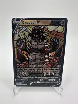 Pokemon Groudon Stained Glass Waifu Cute Doujin Ultra Rare Foil ACG Art Card - Image 1