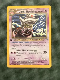 Pokemon Neo Destiny 1st Edition Rare Dark Slowking Card 20/105 - Image 1