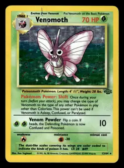 Venomoth 13/64 Holo Rare Jungle Set Pokemon Card - Image 1