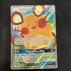 Pokemon TCG Dedenne GX Alternate Art Promo Holo Card 195a/214 - Image 1