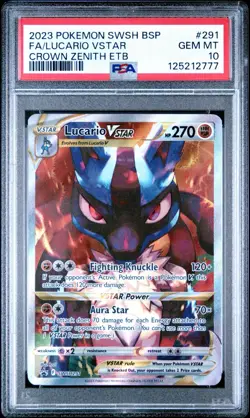 2023 Pokemon Lucario Vstar Black Star Promos SWSH291 PSA 10 - Image 1