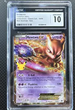 2021 Pokemon Celebrations Classic Collection Mewtwo EX #54 Next Destinies CGC 10 - Image 1