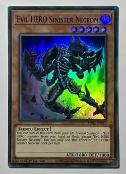Evil HERO Sinister Necrom LDS3-EN026 (NM) 1st Edition BLUE Ultra Rare YuGiOh! - Image 1