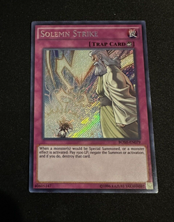 Yugioh 1x Solemn Strike BOSH-EN079 Secret Rare Unlimited Edition Mint! - Image 1