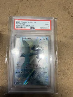 2025 Pokemon JTG EN Articuno Illustration Rare Card PSA 9 Mint - Image 1