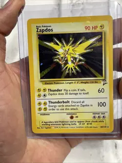 Zapdos 20/130 Holo Rare Base Set 2 Pokemon LP Lightly Played Nintendo Card WOTC - Image 1