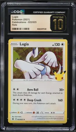 CGC Pristine 10 Lugia Holo Celebrations 2021 Pokemon Card #022 - Image 1