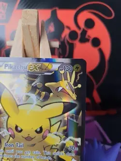 Pokemon Pikachu TCG EX Promo Card XY124 Full Art Excellent Condition Black Star - Image 5