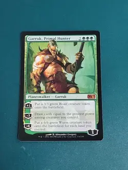 FOIL Garruk, Primal Hunter M13 Magic 2013 MTG Magic the Gathering Commander - Image 1