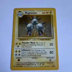 Pokemon TCG Magneton Base Set Holo Unlimited Rare Card 9/102 Moderate Played - Image 1