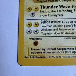 Pokemon TCG Magneton Base Set Holo Unlimited Rare Card 9/102 Moderate Played - Image 3