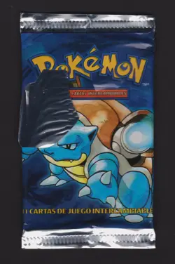 Pokemon Base Set Empty Booster Pack Blastoise Artwork - Spanish 1999 - Image 1