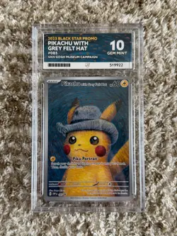 ACE 10 Perfect Sub Pikachu With Grey Felt Hat - Van Gogh Pokemon Card - Not PSA - Image 1