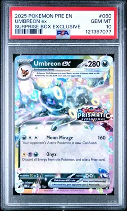 2025 POKEMON PRE EN-PRISMATIC EVOLUTIONS #060 UMBREON EX PSA 10 - Image 1