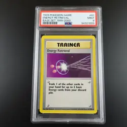PSA 9 Energy Retrieval 81/102 Base Set 4th print 1999-2000 Graded Pokemon Card - Image 1