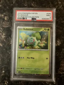 2023 POKEMON BLACK STAR PROMO 046 BULBASAUR 151 POSTER COLLECTION PSA 9 MINT - Image 1