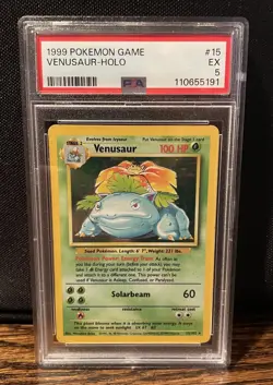 Pokemon TCG - Venusaur 15/102 PSA 5 Base Set Unlimited 1999 (NEW CERT) - Image 1
