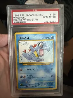 1999/2000 Japanese Pokemon Neo Premium File 158 Totodile PSA 10 - Image 1