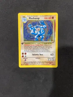 Machamp 008/102 Holo Vintage First Edition Pokemon 1st 8/102 Rare - Image 1