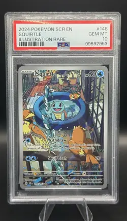 2024 POKEMON SCR EN-STELLAR CROWN ILLUSTRATION RARE #148 SQUIRTLE PSA 10 - Image 1