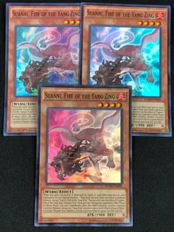 YUGIOH SUANNI, FIRE OF THE YANG ZING DUEA-EN028 SUPER X3 (NM) X2 ARE 1ST - Image 1