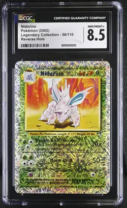 CGC 8.5 Nidorino Legendary Collection 56/110 Reverse Holo Pokemon Card - Image 1
