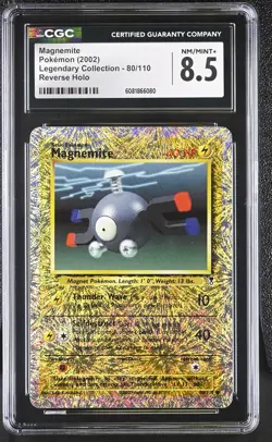 CGC 8.5 Magnemite 2002 Legendary Collection 80/110 Reverse Holo Pokemon Card - Image 1