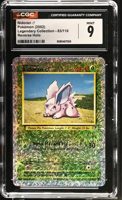 CGC 9 MINT Nidoran Legendary Collection 83/110 Reverse Holo Pokemon Card - Image 1