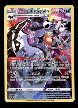 Galarian Obstagoon Trainer Gallery Astral Radiance TG10/TG30, NM Pokemon Card - Image 1