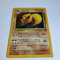 Pokemon Jungle Flareon 3/64 Holo Rare Card Bundle (Heavy Play) - Image 2