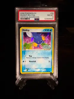 PSA 8 2006 Pokemon EX Mudkip- Reverse Foil Crystal Guardians #58 - Image 1