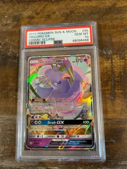 POKEMON 2019 Sun Moon Cosmic Eclipse ORICORIO GX #95 PSA 10 Gem Mint - Image 1