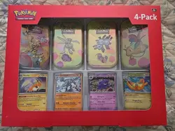 Pokemon Scarlet & Violet 151 Mini Tins 4 Pack Sealed Sam’s Club -In Hand! PACK#2 - Image 1