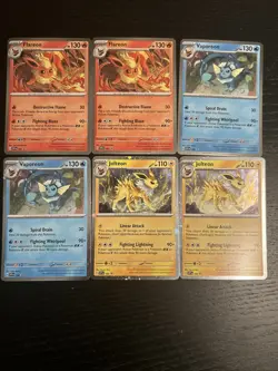 Pokemon Black Star Promo 2x Flareon Vaporeon Jolteon SVP 167 168 169 Cosmos Holo - Image 1